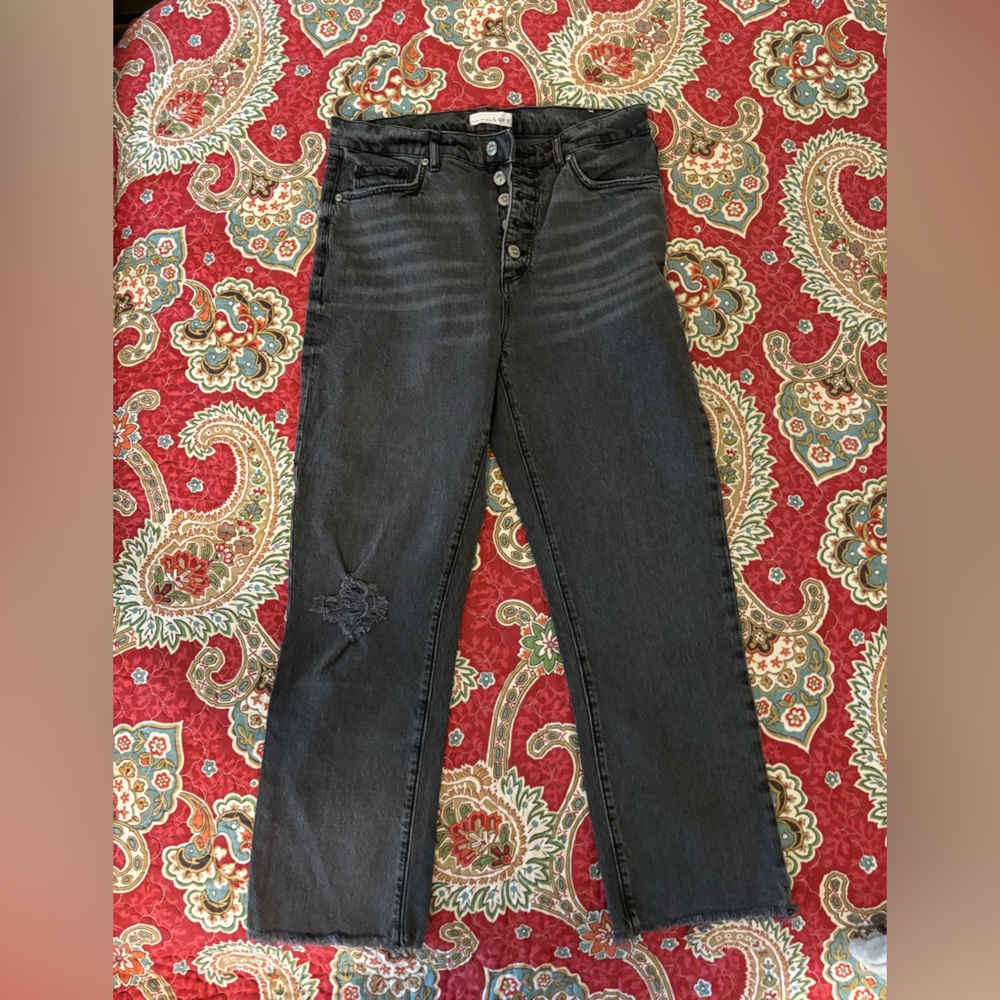Loft Jeans - High Waist Straight Crop with 5 button fly